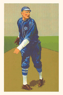 Vintage Journal Baseball Player in Blue Uniform