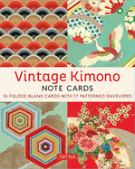 Vintage Kimono, 16 Note Cards: 8 Illustrations From 1900'S Vintage Japanese Kimono Fabrics-Blank Cards With Envelopes in a Keepsayke Box