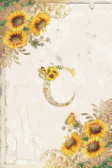 Vintage Sunflower Notebook: Sunflower Journal, Monogram Letter C Blank Lined and Dot Grid Paper with Interior Pages Decorated With More Sunflowers: Small