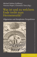 Was Ist Und Zu Welchem Ende Treibt Man Hermeneutik?: Allgemeine Und Disziplinare Perspektiven