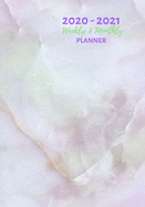 Weekly And Monthly Planner: Organize Your Daily Activities At Home School And Office - Purple Grey Marble