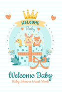 Welcome Baby Guest Book Baby Shower: Keepsake, Advice for Expectant Parents and BONUS Gift Log - Fox Rabbit Blue Design Cover