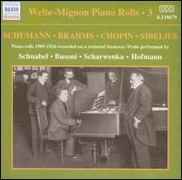 Welte-Mignon Piano Rolls, Vol. 3: Schumann, Brahms, Chopin, Sibelius - 