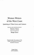 Women Writers of the West Coast: Speaking of Their Lives and Careers