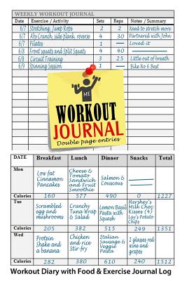 Workout Journal: Workout Diary with Food & Exercise Journal Log: Perfect Workout Charts & Weight Loss Journal To Kick-Start Your Fitness Routine - Journals, Blank Books