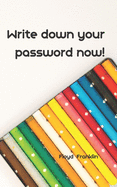 Write Down Your Password Now!: An Organizer for All Your Passwords, Password Log Book, Internet Password Organizer, Alphabetical Password Book, Logbook To Protect Usernames and ... notebook, password book small 5 x 8