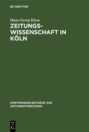 Zeitungswissenschaft in Kln